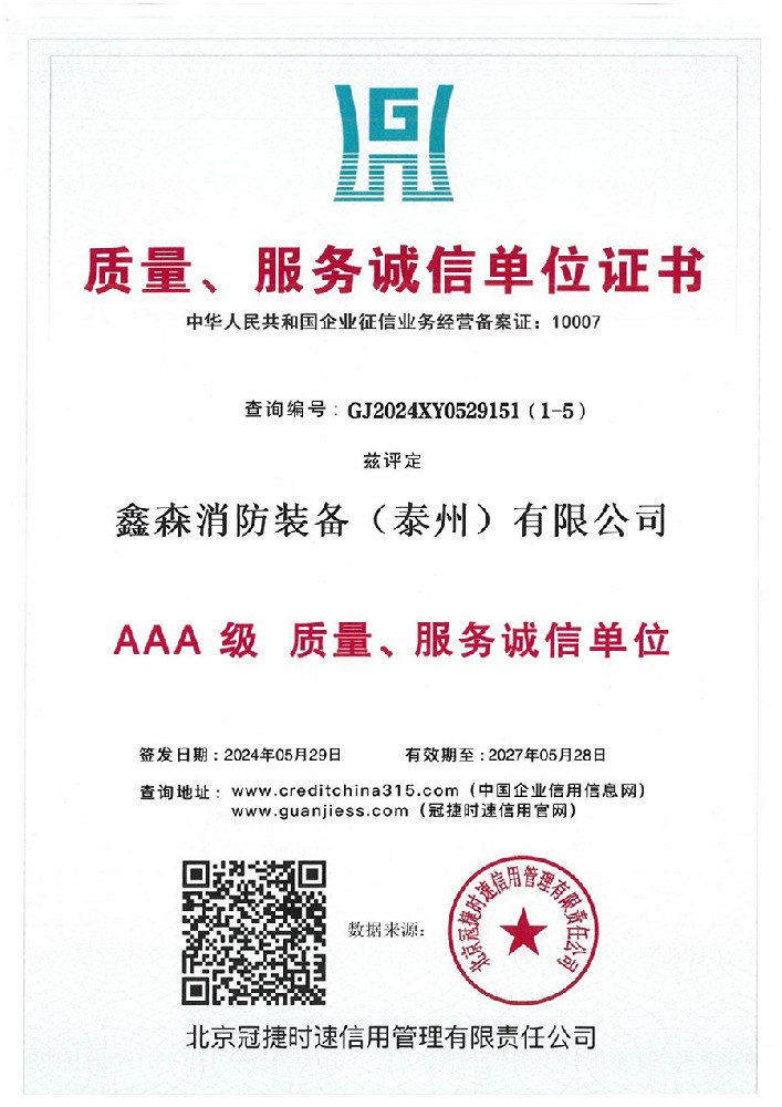 質(zhì)量、服務(wù)誠信單位證書